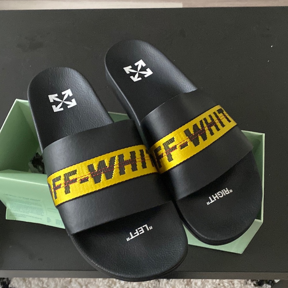 Off-white Virgil Abloh slides leather